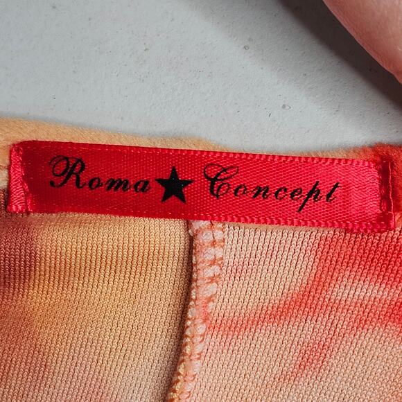 Roma Concept Jumpsuit XL Colorful Tie-dye Velvet Velour Stretchy Hippie Rainbow - Picture 4 of 15